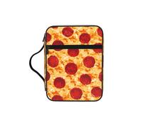 SDEGTHO Italian Pepperoni Pizza Blanket Printed Protective Bible Case, Water Resistant Oxford Carrier, Religious Stationery Organizer