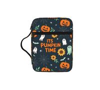 SDEGTHO Its Pumpkin Time Printed Church Bible Bag, Scripture Carrying Case for School, Durable Book Sleeve Organizer