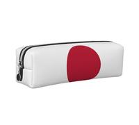 SDEGTHO Japanese Flag Printed Leather Zipper Pencil Case for Students, Multi Purpose Pen Pouch for Kids Small Makeup Bag for Pens, Pencils, Markers