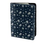 SDEGTHO Jellyfish Pattern Printing Passport Holder Cover Wallet Cowhide Card Case Travel Must Have Accessories for Women Men
