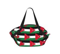 SDEGTHO Jordanian flag Stylish Printed Round Picnic Blanket Tote, 2-in-1 Waterproof Mat for Camping & Outdoor Activities