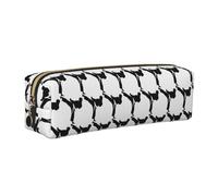 SDEGTHO Karate-Highkick-Icon Print Leather Pencil Case for Students, Simple Pen Bag for Boys Girls Small Zipper Pouch for School Supplies, Markers, Makeups, Coins