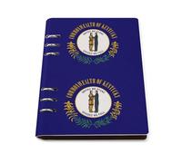 SDEGTHO Kentucky State Flag Lays Flat A5 Notebook, Refillable Leather Journal for Daily Organizer, Business Notes