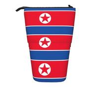 SDEGTHO Korean Flag Standing Pencil Case,Cute Stand Up Pencils Pouch,Telescopic Pen Pouches,Portable Pens Holder, Black, One Size, Fashion