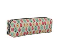 SDEGTHO Ladybugs Cartoon Pattern Print Leather Pencil Case for Students, Simple Pen Bag for Boys Girls Small Zipper Pouch for School Supplies, Markers, Makeups, Coins