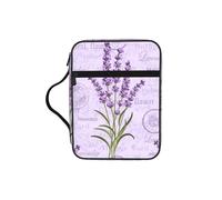 SDEGTHO Lavender Stamp Fashion Printed Bible Carrying Pouch Waterproof Oxford Bag with Organizer Pockets for Students & Adults
