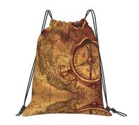 SDEGTHO Law Of The Compass Navigation Printed Drawstring Backpack Gym Bag, Lightweight Water-Resistant Sports Backpack For Men Women, Yoga, Running, Workout