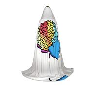 SDEGTHO Left And Right Brain Halloween Hooded Cloak Long Hooded Cloak Carnivals Cloak Costumes Hooded Cape Masquerade