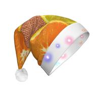 SDEGTHO Lemons And Oranges Santa Hat Light Up Christmas With Led Lights Flashing For Adults
