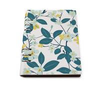 SDEGTHO Light White Teal Vines Lays Flat A5 Notebook, Refillable Leather Journal for Daily Organizer, Business Notes