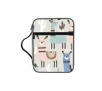 SDEGTHO Llama Cactus Multifunctional Bible Organizer Bag with Inner Compartments Practical Book Bag for School Library