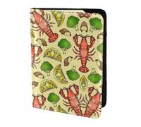 SDEGTHO Lobster and Lemon Printing Passport Holder for Travel Must Have,Passport Cover Case for Travel Accessories for Women Men