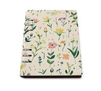 SDEGTHO Lovely Yellow Wildflower Lays Flat A5 Notebook, Refillable Leather Journal for Daily Organizer, Business Notes