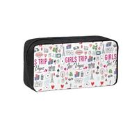 SDEGTHO Lovers in Las Vegas Printed Stationery Case Spacious Pencil Pouch Polyester Zip Organizer for School College Office Days