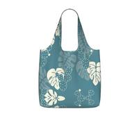 SDEGTHO Luxury Cute Leaves Printed Foldable Shopping Bag Reusable, Large Capacity Tote for Grocery, Travel and Commuting