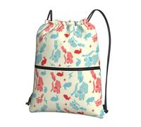 SDEGTHO Magician rabbit Print Foldable Backpack, Adjustable Drawstring Water Resistant Bag for Quick Trips and Outings
