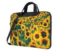 SDEGTHO Many Beautiful Sunflowers Print Multi-Pocket Laptop Bag Shoulder Crossbody Case Shockproof Computer Briefcase For Sports