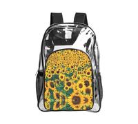 SDEGTHO Many beautiful sunflowers Printed Clear Backpack with Top Handle, Transparent Bag for Concerts Festivals Women Daily
