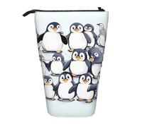 SDEGTHO Many Cute Baby Penguins Sketch Cute Telescopic Pencil Case,Students Pen Holder,Stationery Storage for School College Supplies