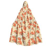 SDEGTHO Many Foxes Gothic Robe Wizard Cloak Adult Long Cape For Masquerade Medieval Halloween Costume