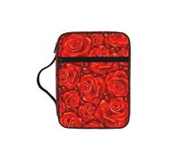 SDEGTHO Many red Roses Fashion Printed Bible Carrying Pouch Waterproof Oxford Bag with Organizer Pockets for Students & Adults