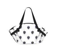 SDEGTHO Massachusetts State Flag Stylish Printed Round Picnic Blanket Tote, 2-in-1 Waterproof Mat for Camping & Outdoor Activities