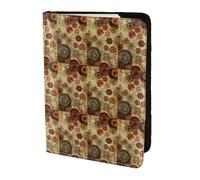 SDEGTHO Medallion Multi Printing Passport Holder Cover Wallet Cowhide Card Case Travel Must Have Accessories for Women Men