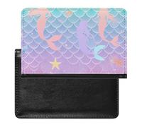 SDEGTHO Mermaid Magic Ocean Stars Travel Document Protector Sleeve, Passport Holder Cover for International Trips and Vacations