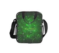 SDEGTHO Merry Christmas1 Printed Transparent Lunch Bag, Clear PVC Crossbody Bag with Zipper and Mesh Pockets for Travel