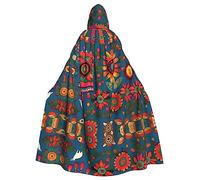 SDEGTHO Mexican Folk Art Boho Adult Hooded Cloak Cape Halloween Witch Costume For Men And Women Cosplay Costumes