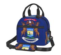 SDEGTHO Michigan State Flag Insulated Lunch Bag Lunch Box For Women Men Reusable Tote For Office Gym Outings