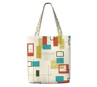 SDEGTHO Mid Century Modern Print Canvas Tote Bag, Reusable Grocery Shopping Cloth Bag, Fashionable Tote For Crafts