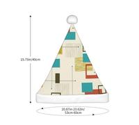 SDEGTHO Mid Century Modern Printing 1 Pcs Christmas Knitted Santa Hats Elf Hat Crochet Christmas Beanie Xmas Party Caps For Adults Women Men