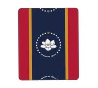 SDEGTHO Mississippi State Flag Mouse Pad With Anti-Fray Stitching, Non-Slip Rubber Base Computer Mouse Pads For Wireless Mouse