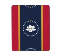 SDEGTHO Mississippi State Flag Mouse Pad With Anti-Fray Stitching, Non-Slip Rubber Base Computer Mouse Pads For Wireless Mouse