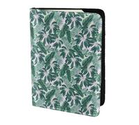 SDEGTHO Mixed Tropical Leaves Plain Printing Passport Holder Cover Wallet Cowhide Card Case Travel Must Have Accessories for Women Men