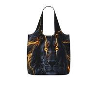 SDEGTHO Modern Lion Print Packable Grocery Shopper Reusable Tote 25l Polyester Shoulder Bag Modern Holiday Gift