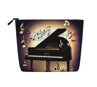 SDEGTHO Music Note Piano Versatile Travel Bag Makeup Bag Large Capacity Cosmetic Pouch Zipper Bag Toiletry Bag, Black, One Size