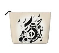 SDEGTHO Music Note Versatile Travel Bag Makeup Bag Large Capacity Cosmetic Pouch Zipper Bag Toiletry Bag, Black, One Size
