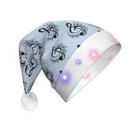 SDEGTHO Music1 Santa Hat Light Up Christmas With Led Lights Flashing For Adults