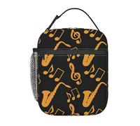 SDEGTHO Musical Notes Treble Print Insulated Lunch Bag Thermal Lunch Tote Portable Cooler Bag for Daily Commute Use