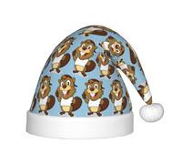 SDEGTHO Naughty Beaver Kids Santa Hat Red Santa Comfortable Christmas For Children Holiday Xmas