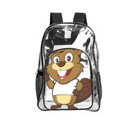 SDEGTHO Naughty Beaver Printed Clear Backpack with Top Handle, Transparent Bag for Concerts Festivals Women Daily