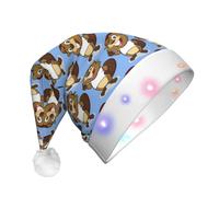 SDEGTHO Naughty Beaver Santa Hat Light Up Christmas With Led Lights Flashing For Adults
