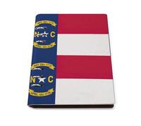 SDEGTHO North Carolina State Flag Lays Flat A5 Notebook, Refillable Leather Journal for Daily Organizer, Business Notes