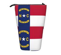 SDEGTHO North Carolina State Flag Standing Pencil Case,Cute Stand Up Pencils Pouch,Telescopic Pen Pouches,Portable Pens Holder, Black, One Size, Fashion