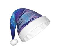 SDEGTHO Northern Lights Printing 1 Pcs Christmas Knitted Santa Hats Elf Hat Crochet Christmas Beanie Xmas Party Caps For Adults Women Men