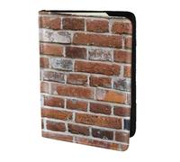 SDEGTHO Old Brick Wall Printing Passport Holder Cover Wallet Cowhide Card Case Travel Must Have Accessories for Women Men