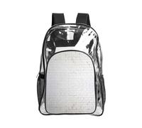 SDEGTHO Old White Brick Wall Printed Clear Backpack with Top Handle, Transparent Bag for Concerts Festivals Women Daily