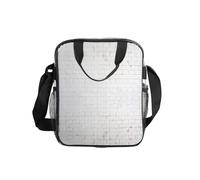 SDEGTHO Old White Brick Wall Printed Transparent Lunch Bag, Clear PVC Crossbody Bag with Zipper and Mesh Pockets for Travel